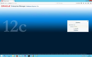 oracle 12c database express login screen